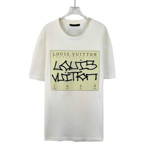 Louis Vuitton White Graphic Print T-Shirt XXL 100% Cotton Made In Italy